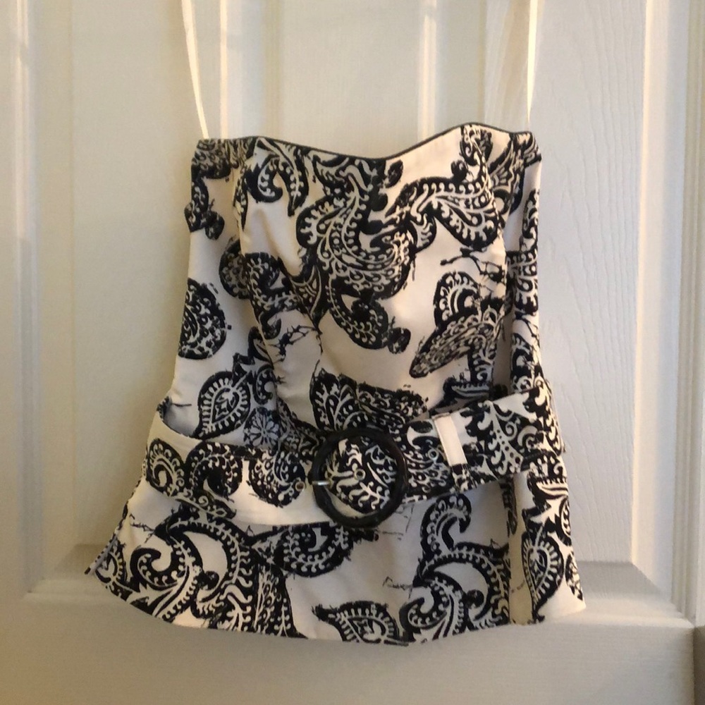 White House Black Market strapless top.